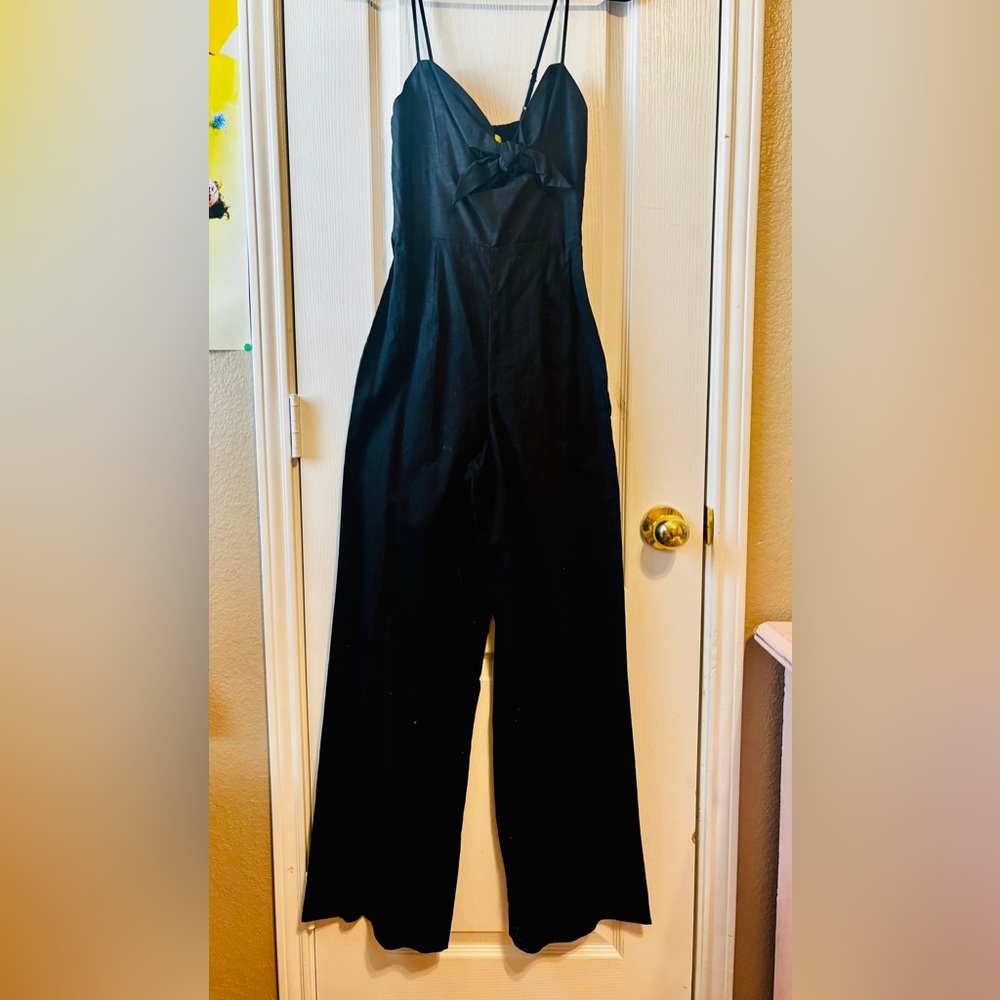 Gianni Bini Chic Black Spaghetti Strap Jumpsuit